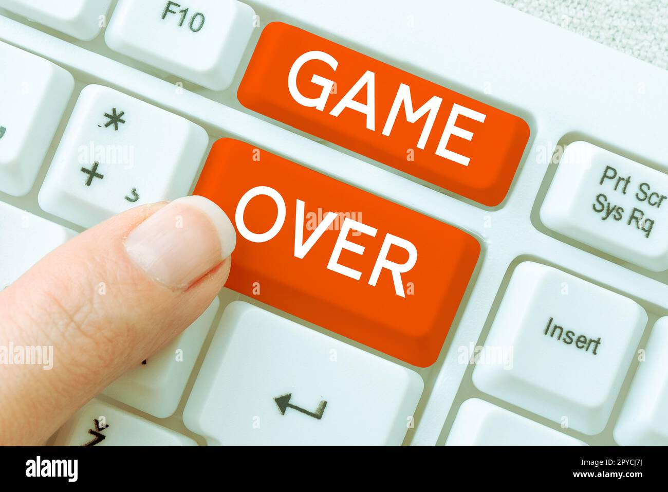 Sign displaying Game Over. Business overview A situation in a particular sport that reach his finals or ending Stock Photo