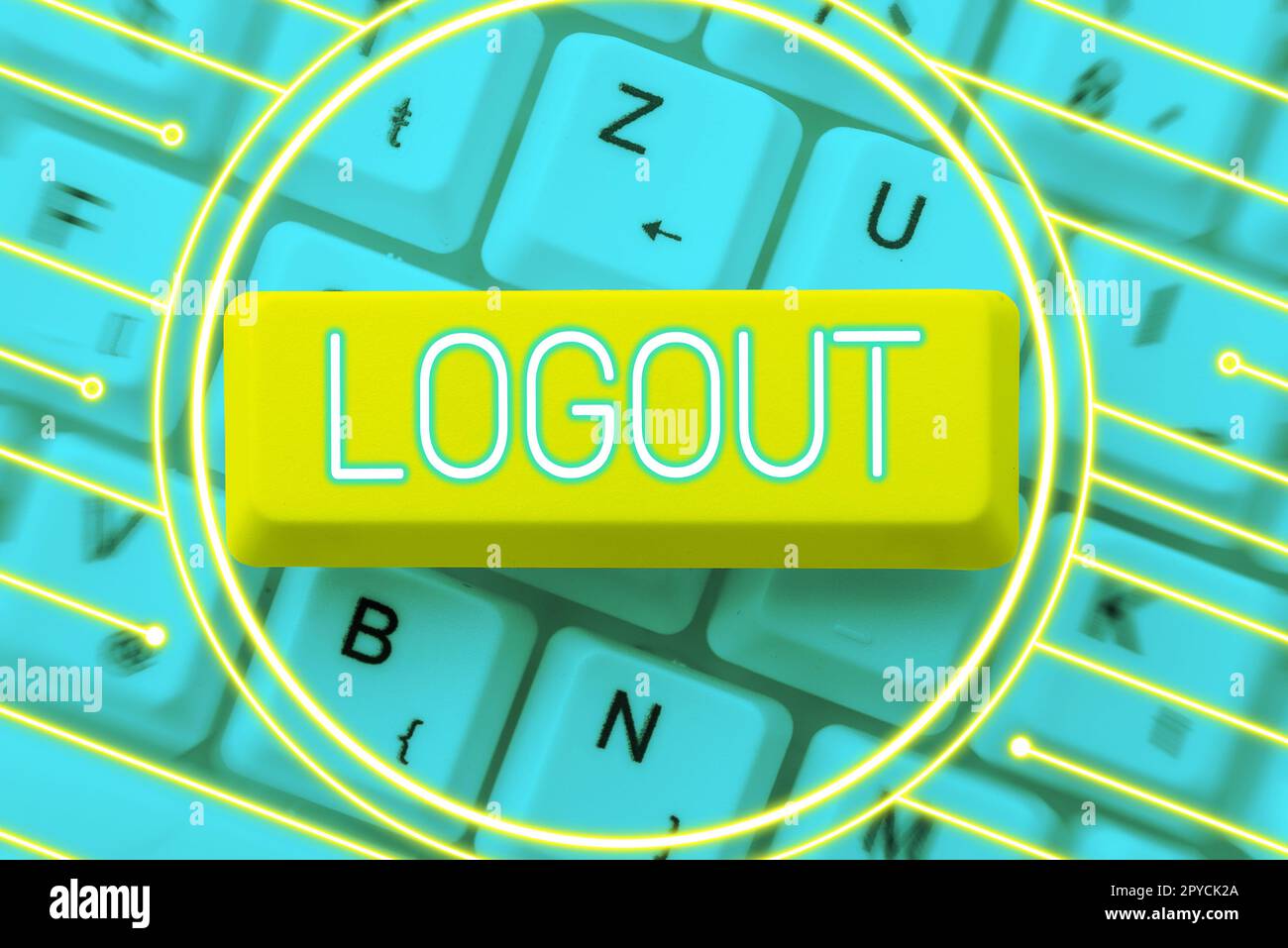 Hand writing sign Logout. Business showcase go through procedures to conclude use of computer