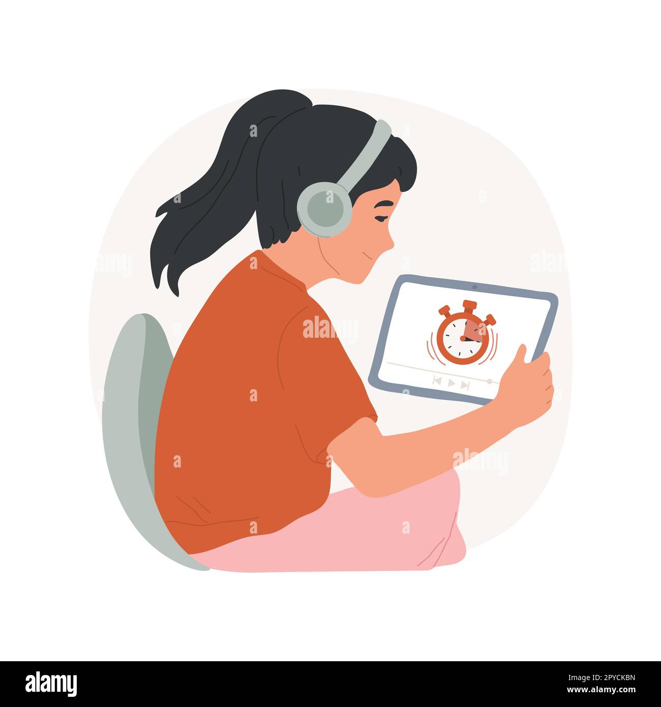 Time limits isolated cartoon vector illustration. Child receiving time