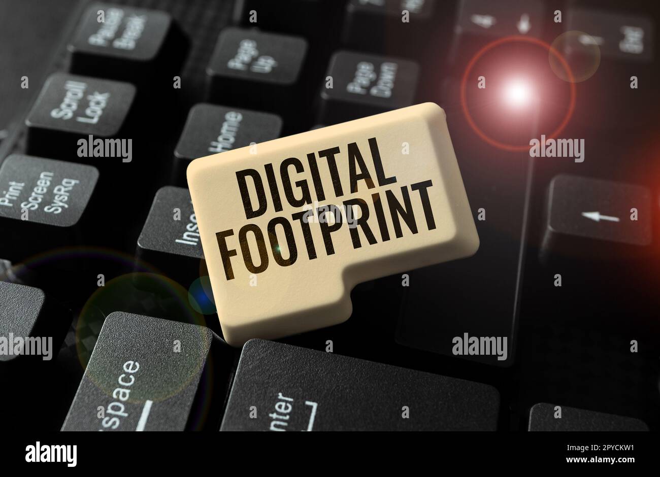 Handwriting text Digital Footprint, Word for uses digital technology to