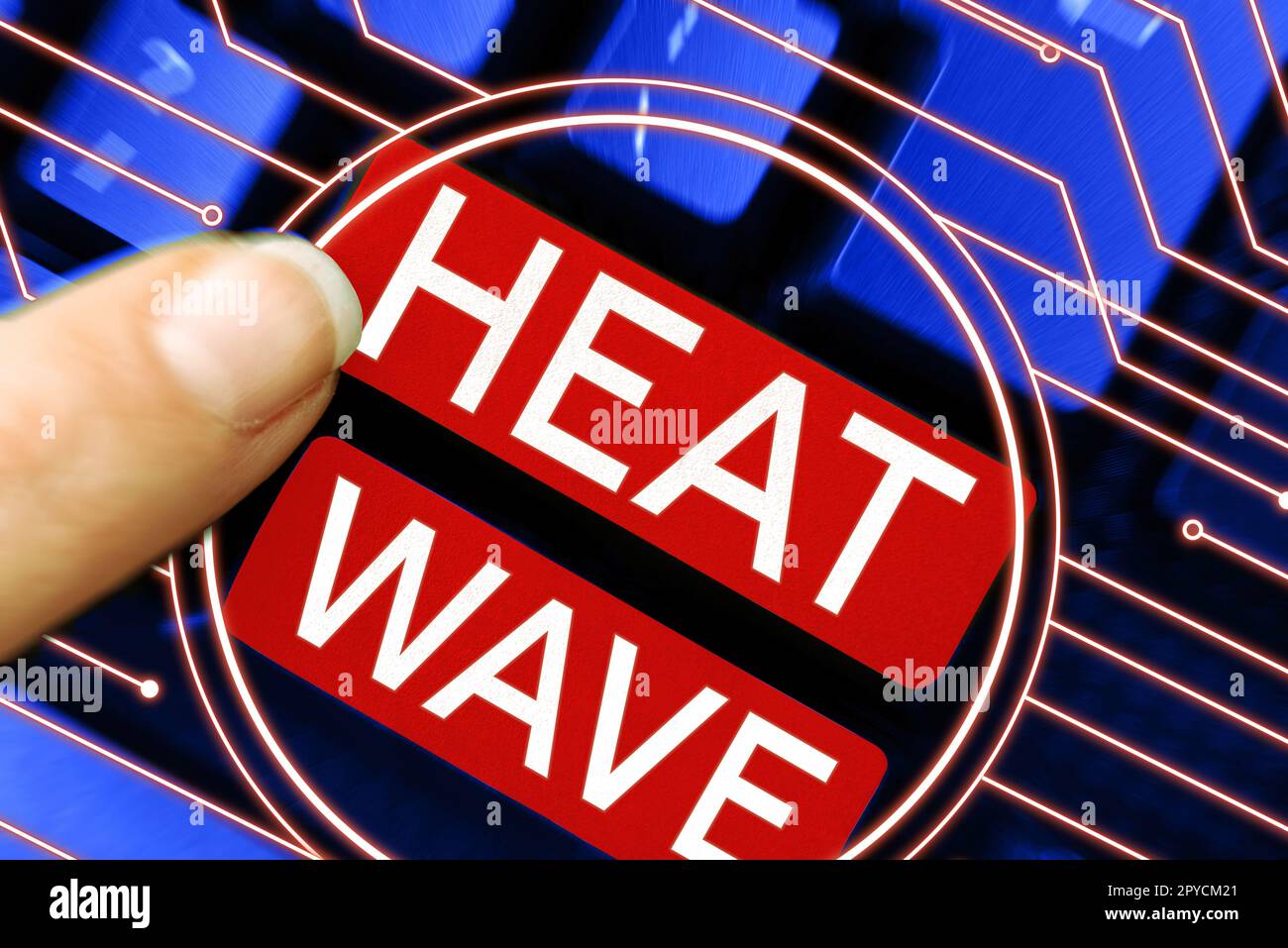 Hand writing sign Heat Wave. Internet Concept a prolonged period of abnormally hot weather Stock Photo