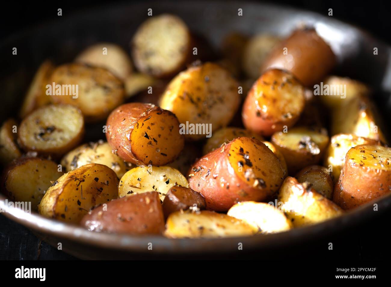 herb roasted baby potatoes Stock Photo
