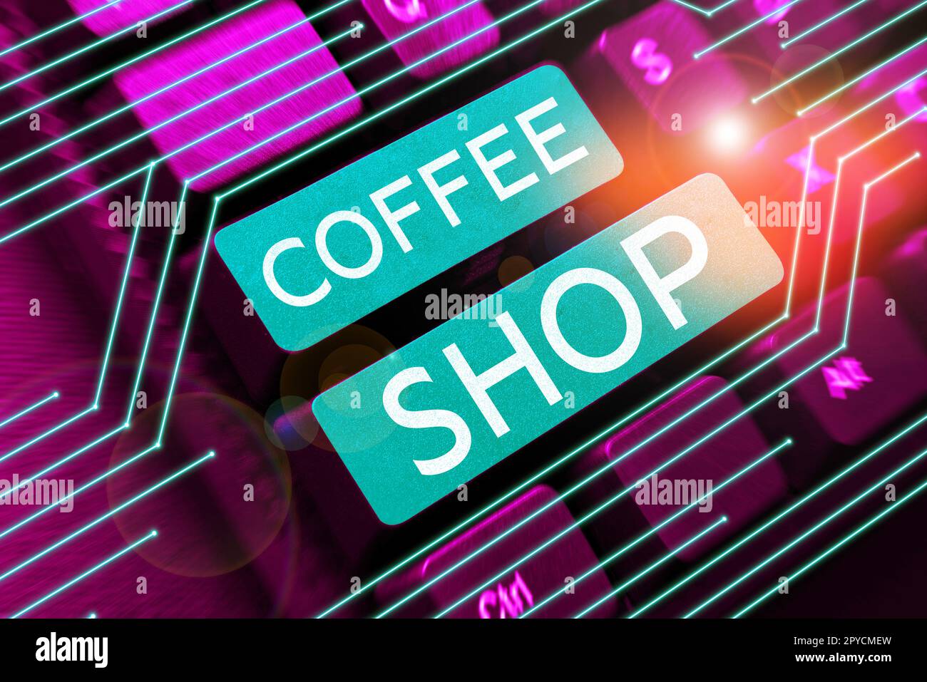 Writing displaying text Coffee Shop. Concept meaning small informal restaurant serving coffee and light refreshments Stock Photo