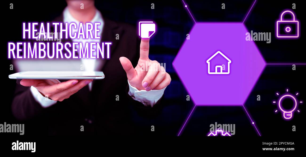 Conceptual display Healthcare Reimbursement. Business concept paid by insurers through a payment program Stock Photo