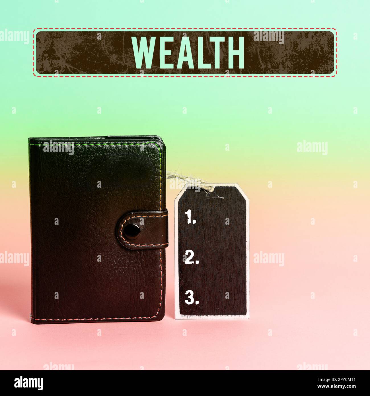 Sign displaying Wealth. Business concept Abundance of valuable possessions or money To be very rich Luxury Stock Photo