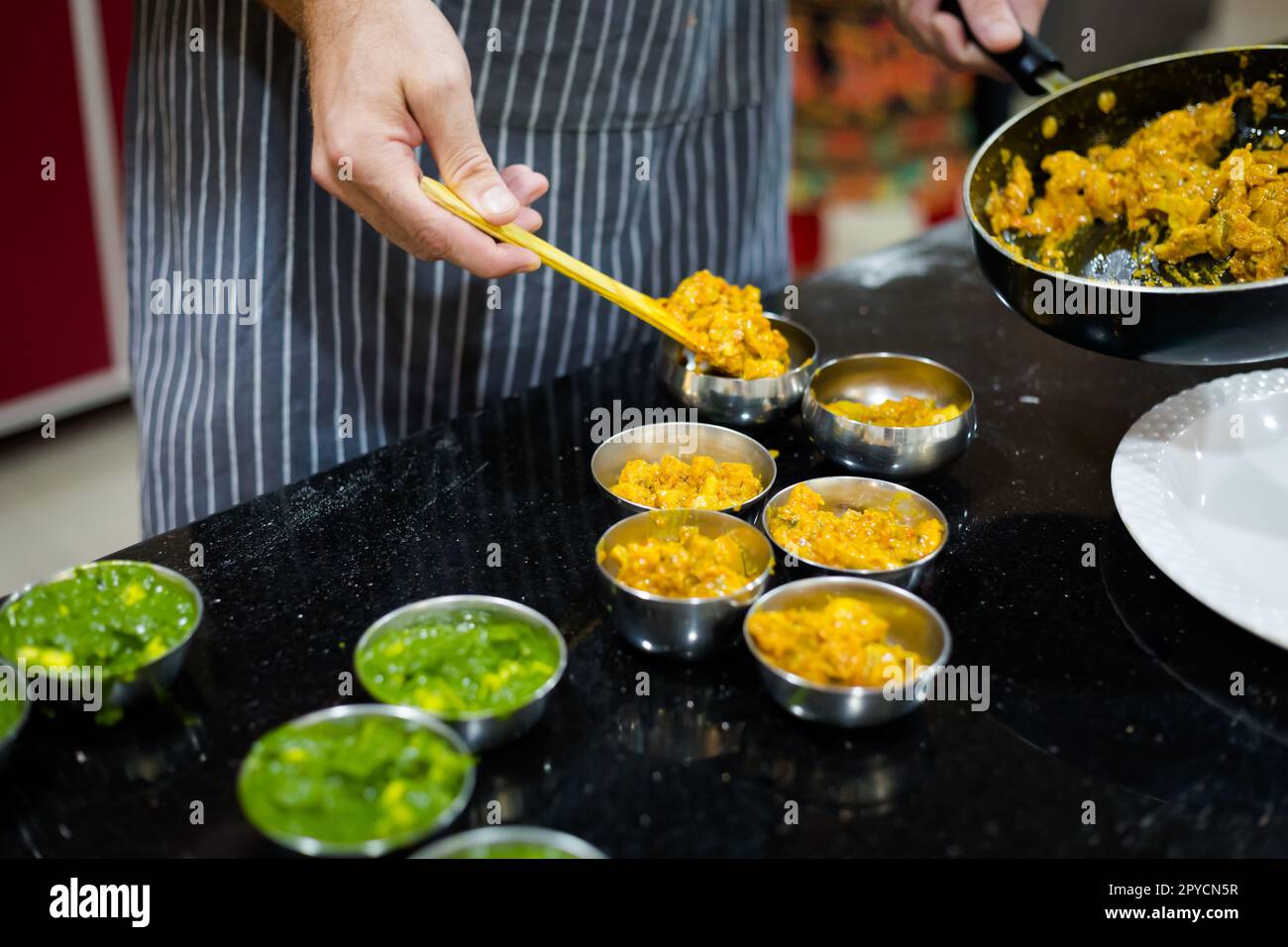 Traditional way of serving indian food. Picture of traditional India