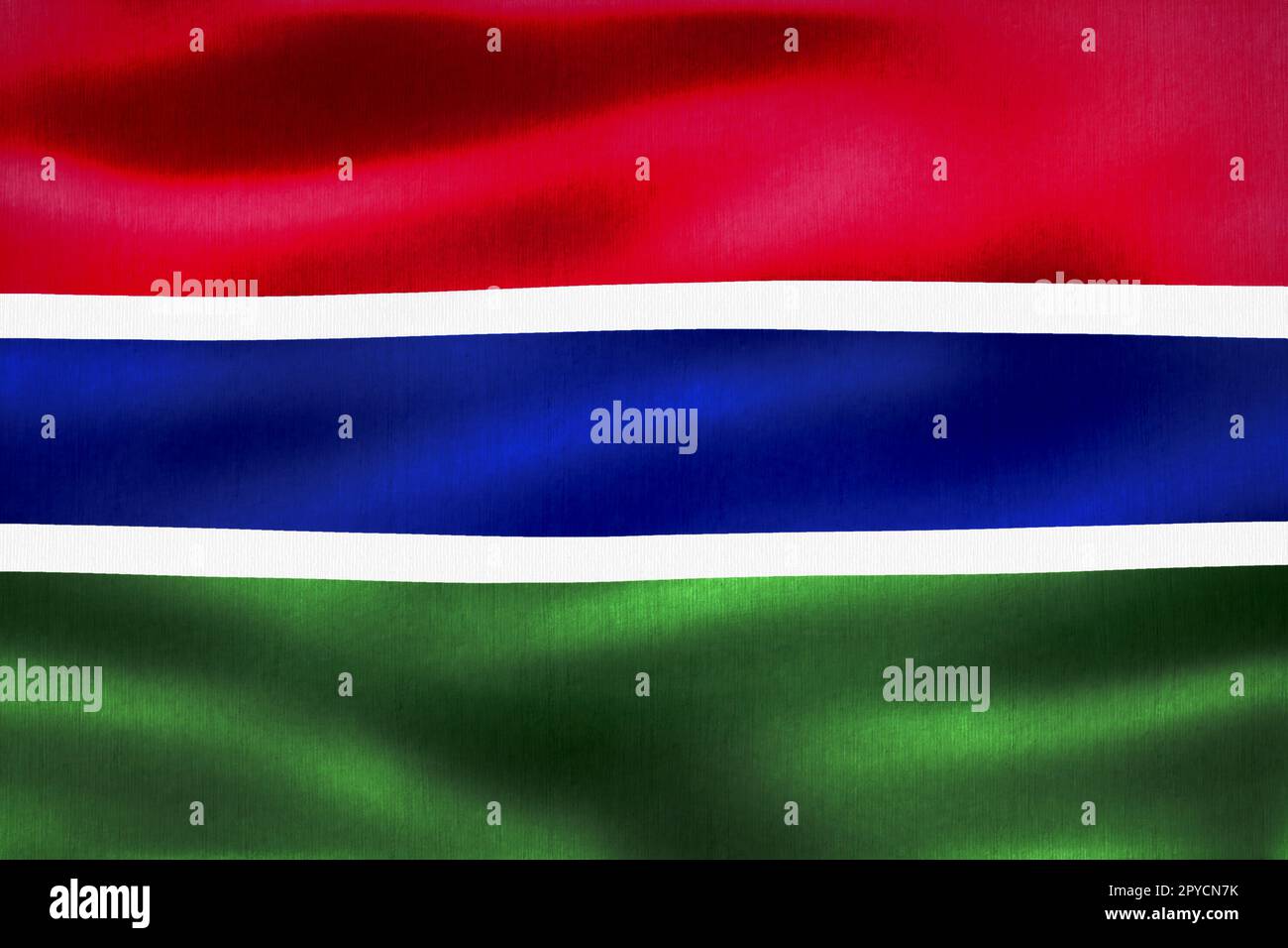 Gambia flag - realistic waving fabric flag Stock Photo - Alamy