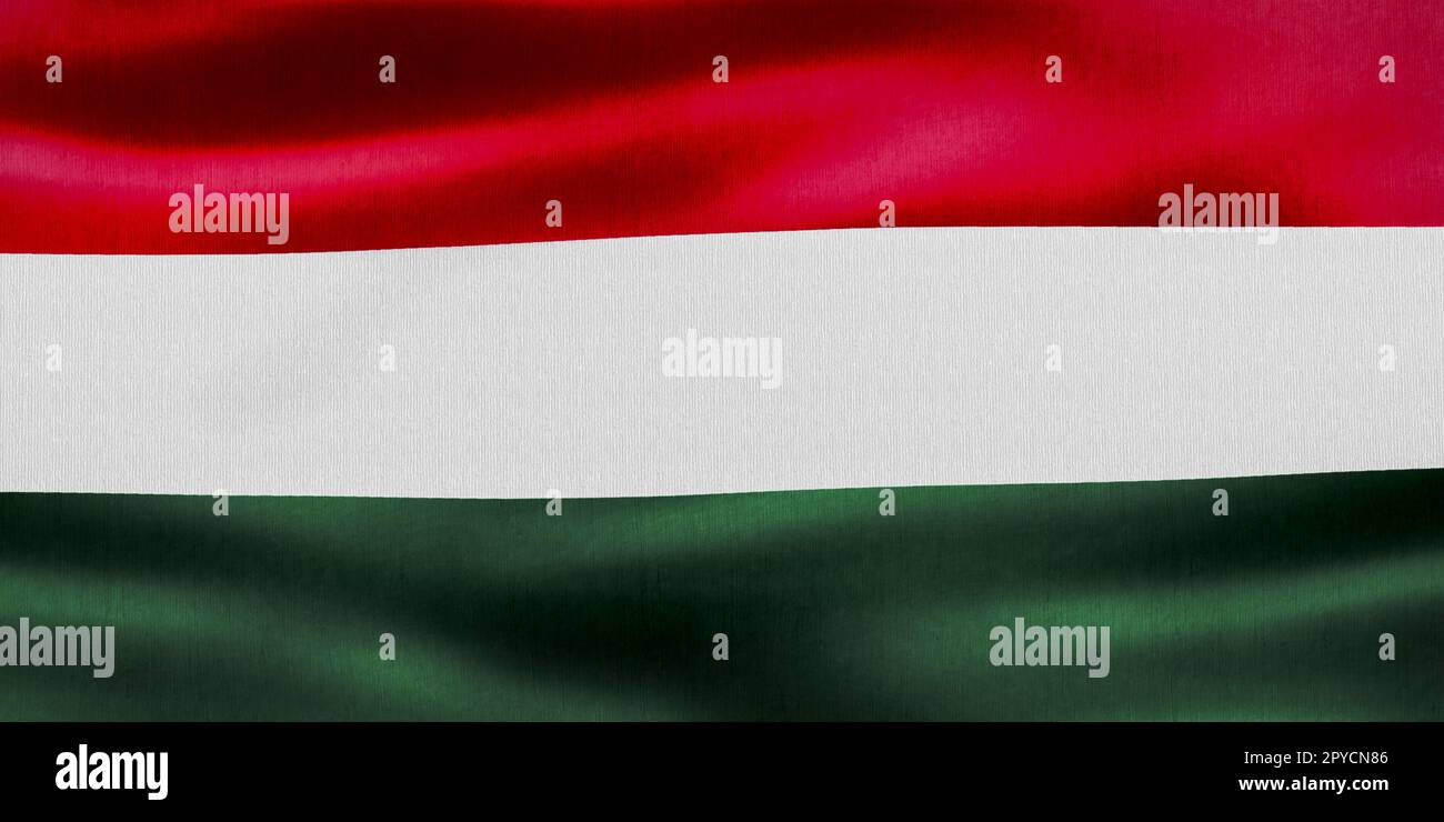 3D-Illustration of a Hungary flag - realistic waving fabric flag Stock Photo