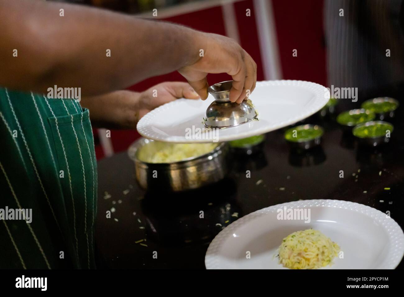Traditional way of serving indian food. Picture of traditional India