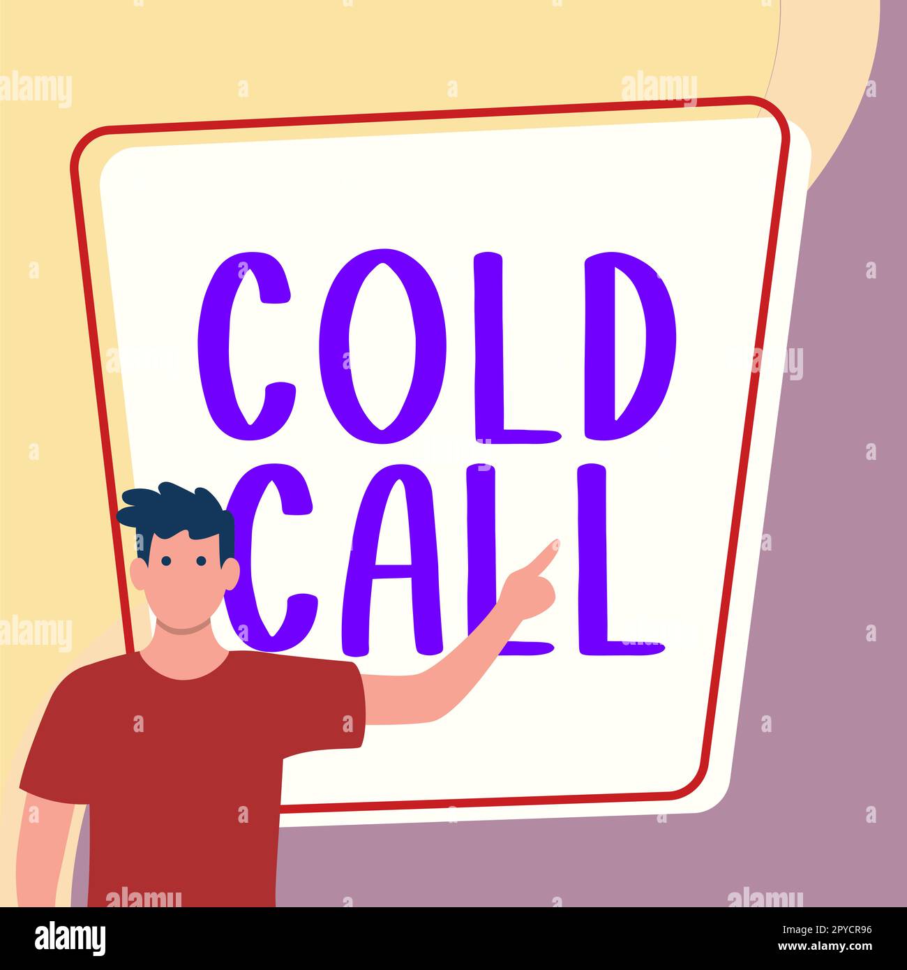 Sign displaying Cold Call. Conceptual photo Unsolicited call made by someone trying to sell goods or services Stock Photo