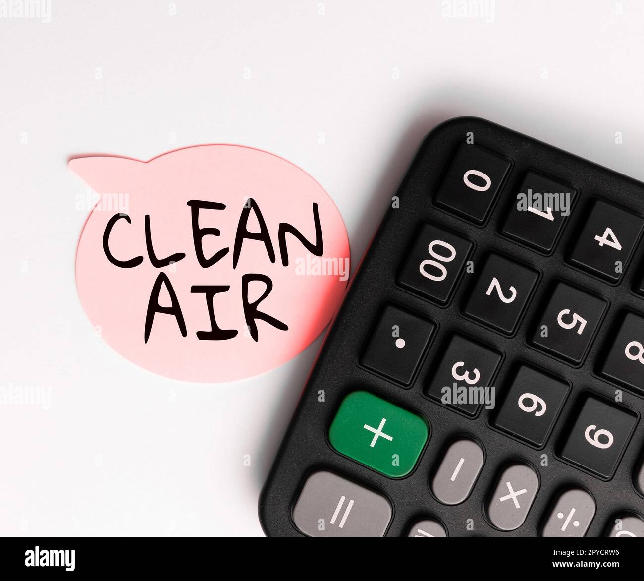 Writing displaying text Clean Air. Business approach air that has no harmful levels of dirt and chemicals in it Stock Photo
