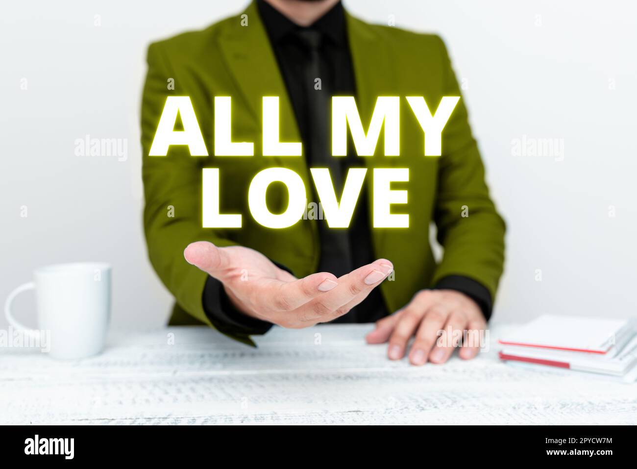 Hand writing sign All My Love. Business idea The whole affection and good feeling for you Romance happiness Stock Photo