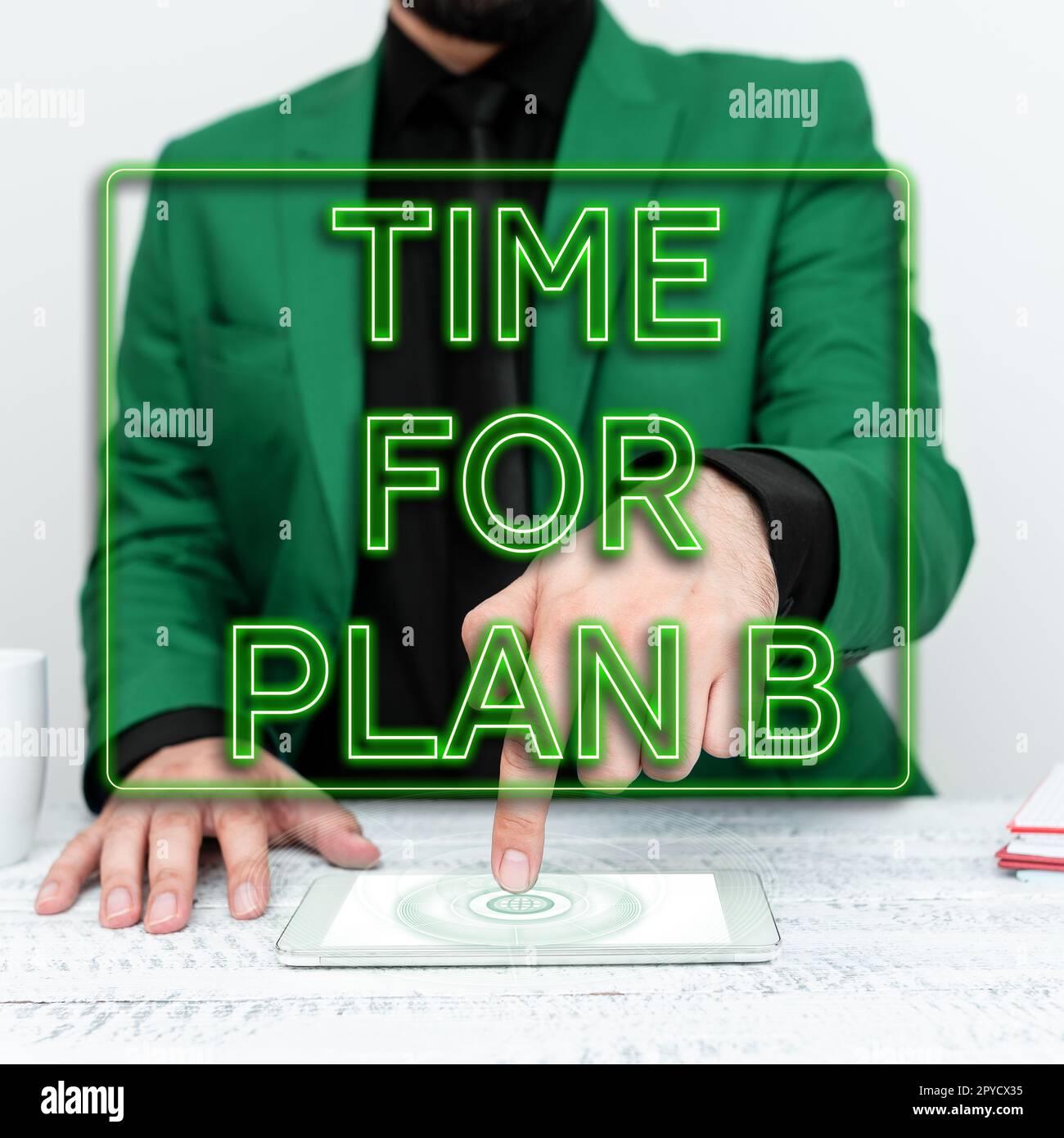 Text sign showing Time For Plan B. Concept meaning make arrangements or preparations for event or activity Stock Photo