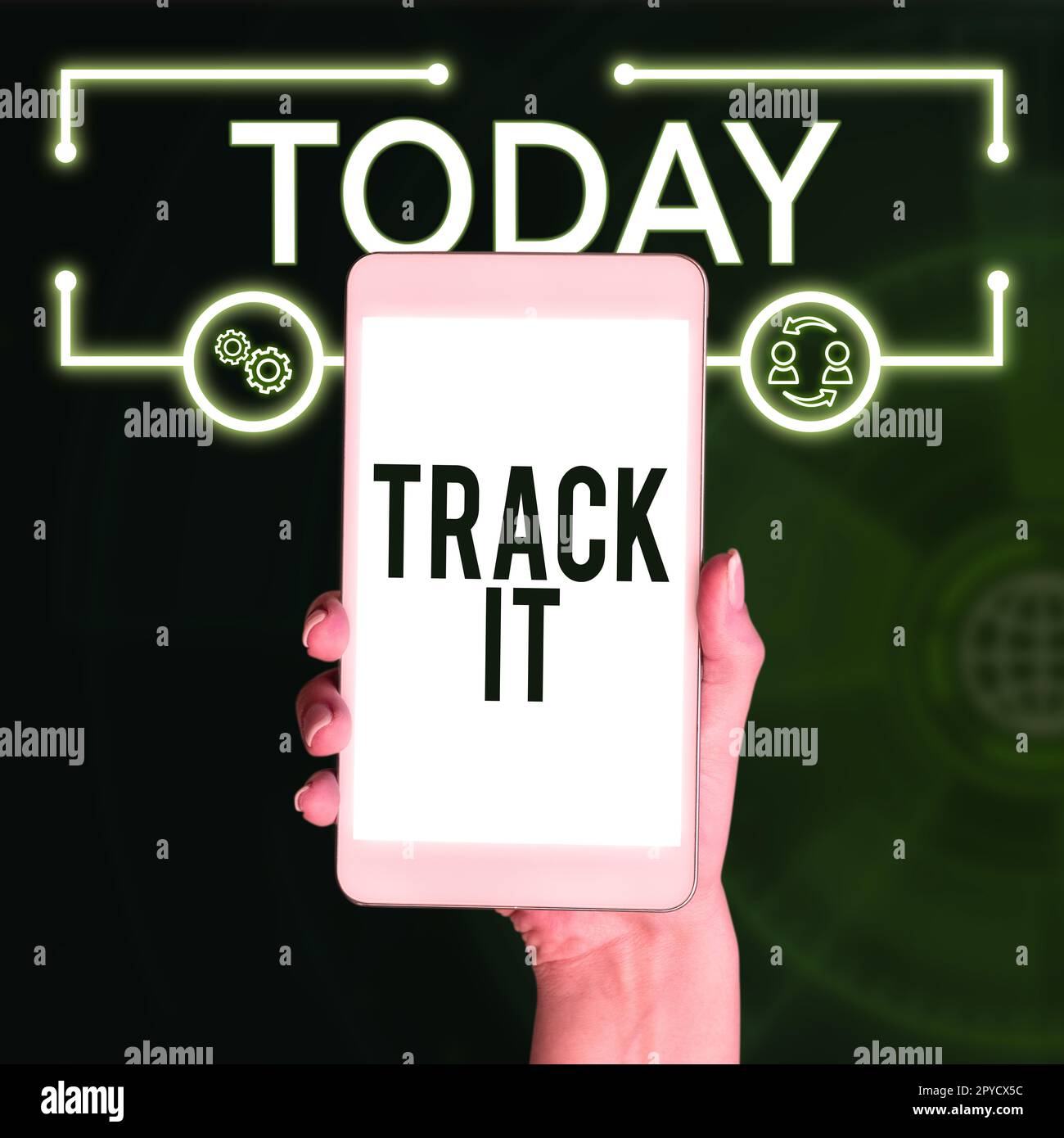 Text sign showing Track It. Conceptual photo term used to convey acknowlegement and or understanding of something Stock Photo