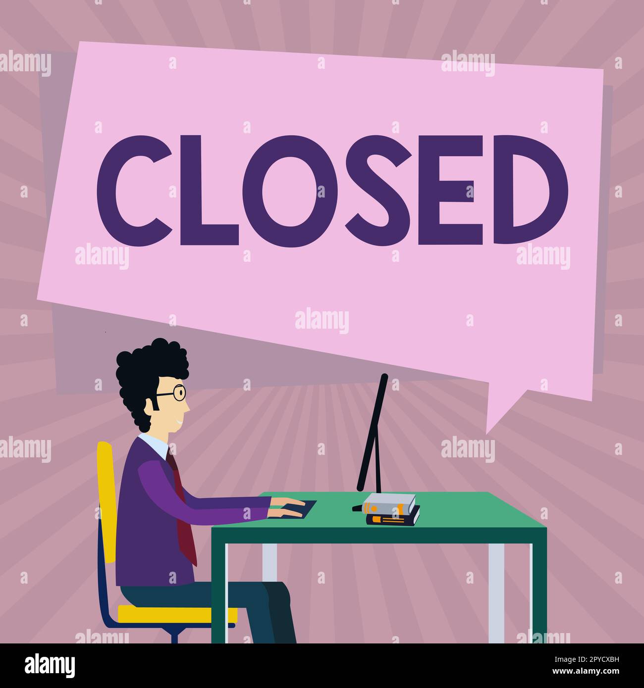 Sign displaying Closed. Word for Finished and therefore not able to be discussed any more Not open Stock Photo