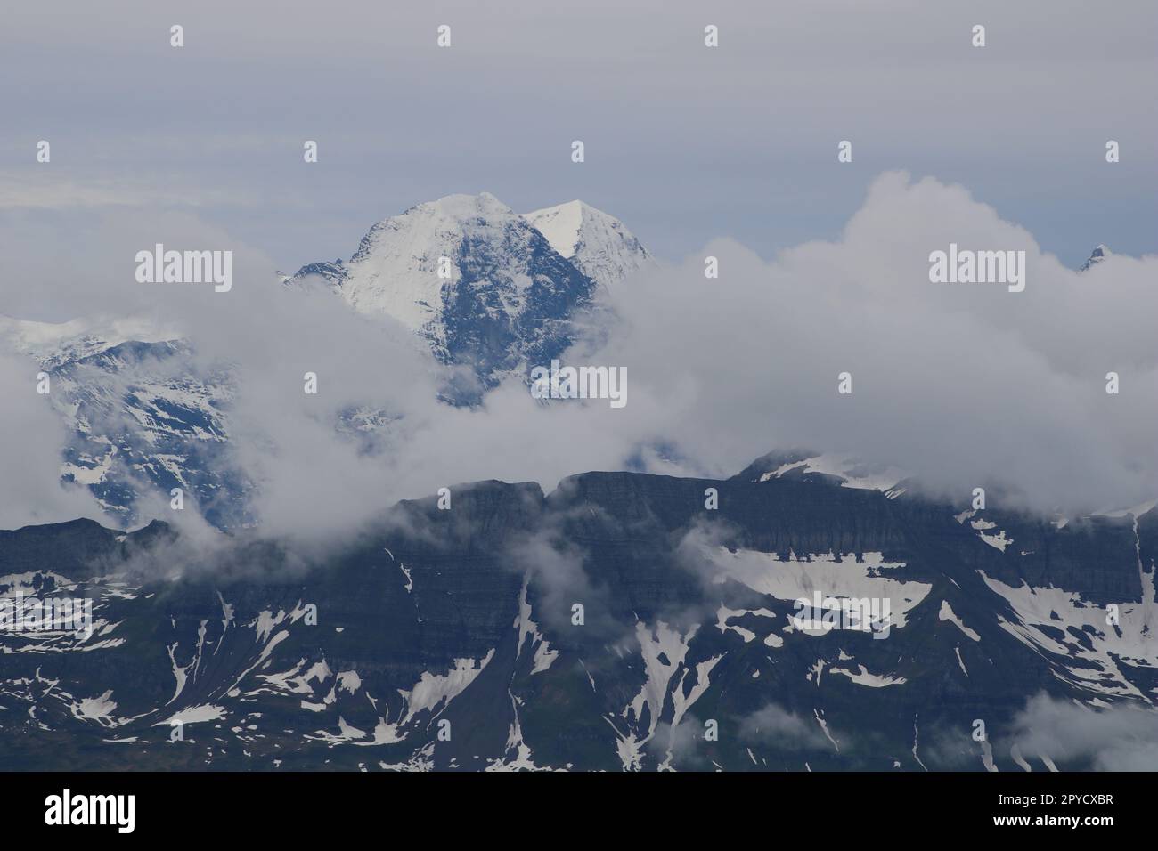 Eiger North Face seen from Brienzer Rothorn. Stock Photo