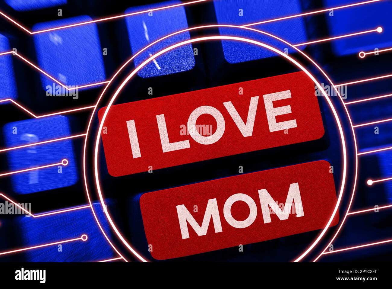 Hand Writing Sign I Love Mom Word Written On Good Feelings About My Mother Affection Loving 3705