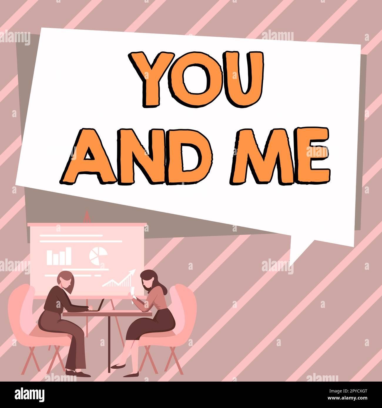 Inspiration showing sign You And Me. Business concept Couple Relationship compromise Expressing romantic feelings Stock Photo