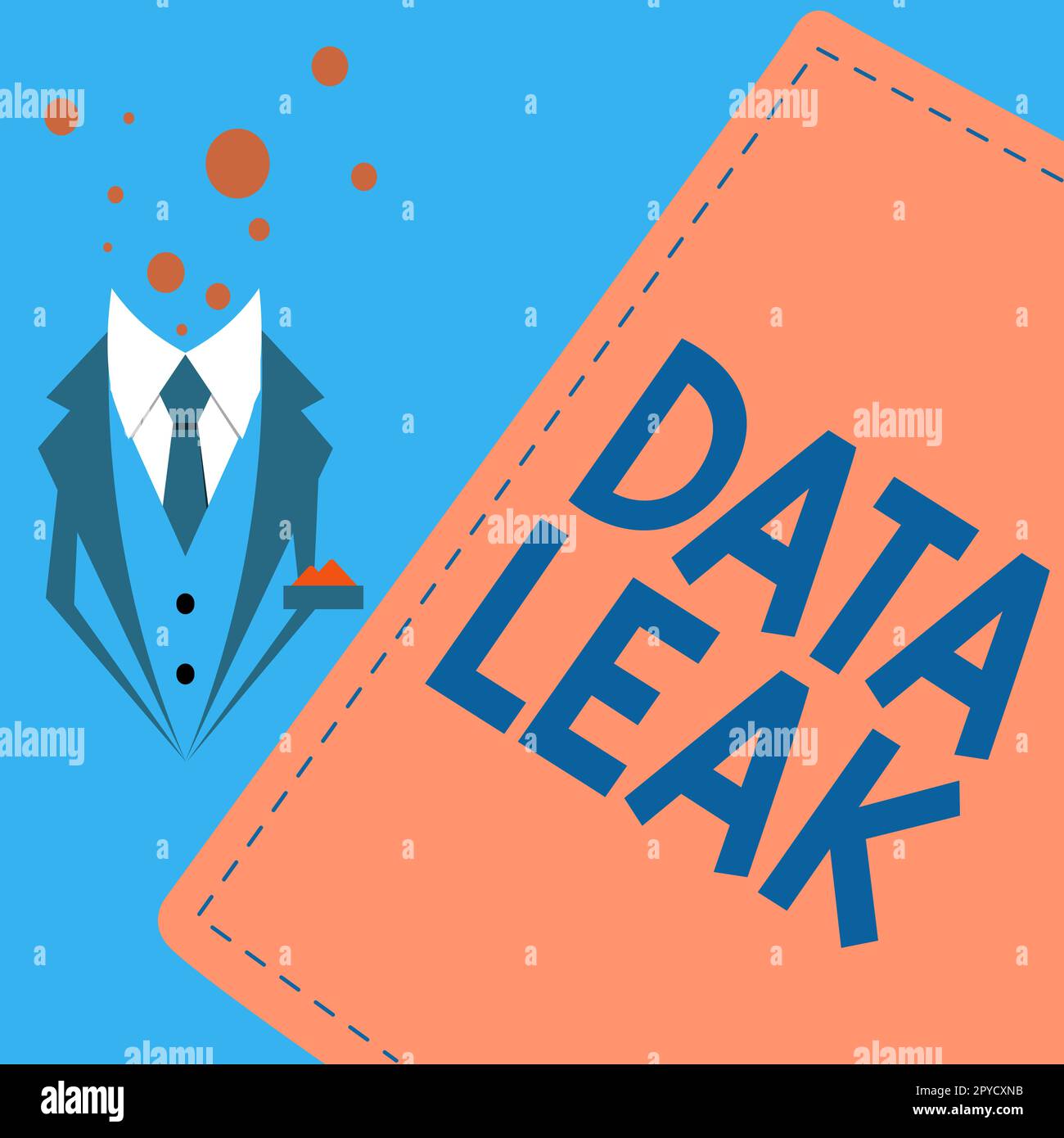 Sign displaying Data Leak. Conceptual photo released illegal transmission of data from a company externally Stock Photo