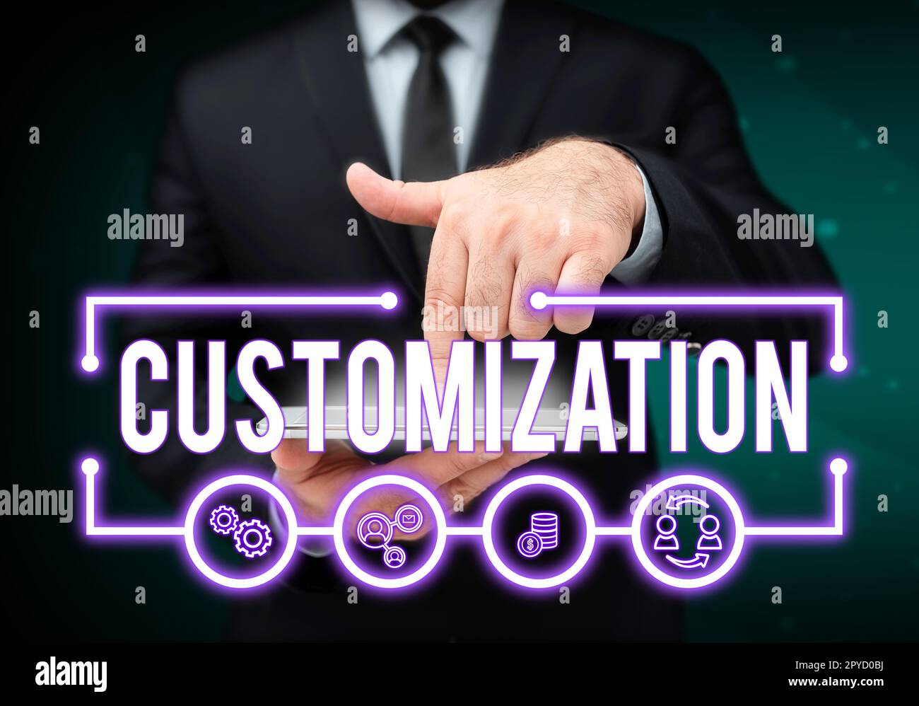 Conceptual display Customization. Business approach modifying something that would suit in a person or mission Stock Photo