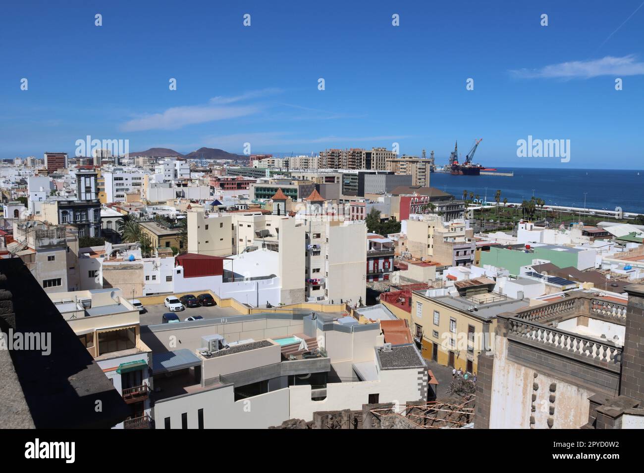 Blick vom Kirchturm der Santa Ana Kathedrale Ã¼ber Las Palmas Stock Photo