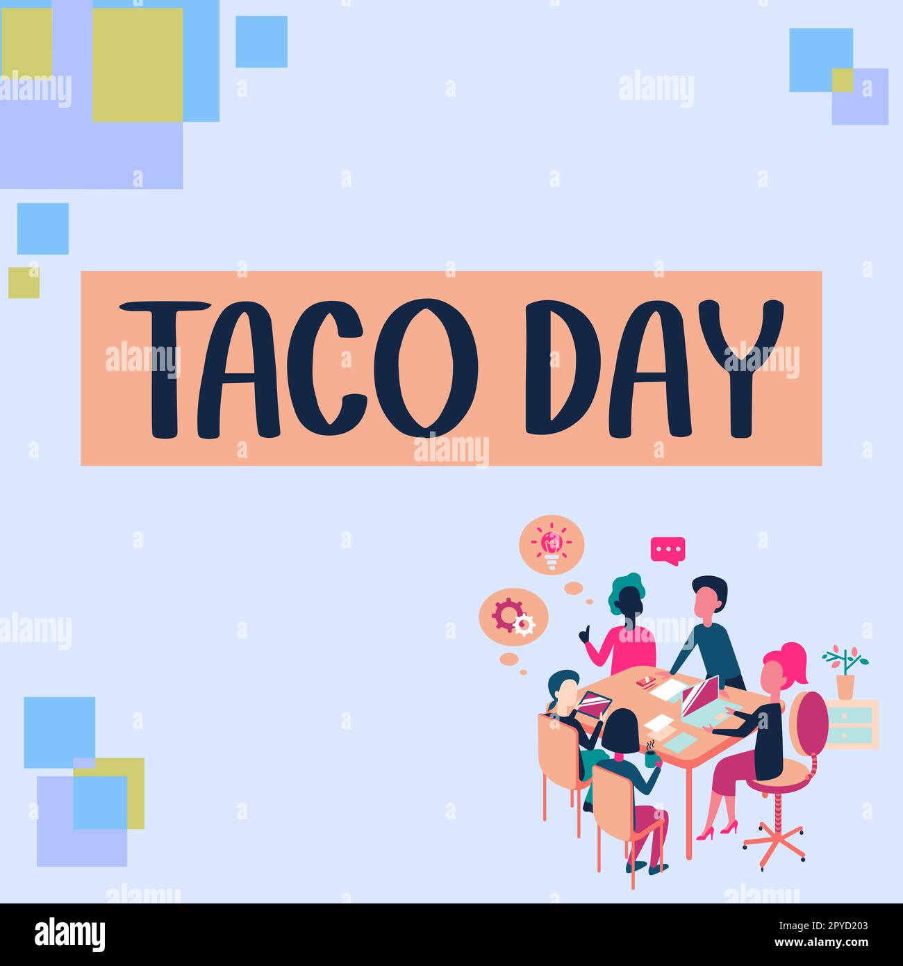 Writing displaying text Taco Day. Business concept celebratory day that promotes to consumption of tacos in the US Stock Photo
