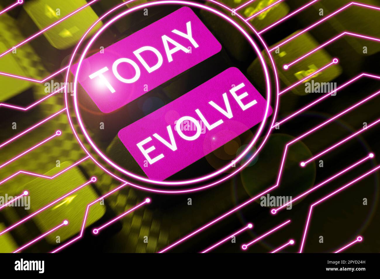 Text showing inspiration Evolve. Word for develop gradually Improve your skills physique or personality Stock Photo