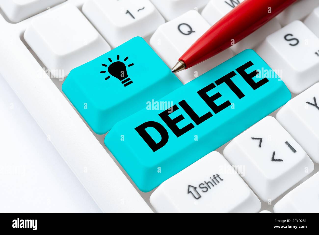Hand writing sign delete internet concept remove or obliterate written