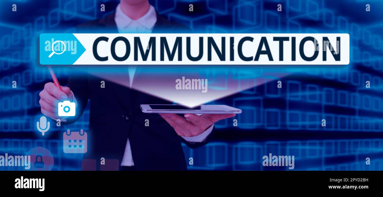 Handwriting text Communication. Business idea Imparting or exchanging