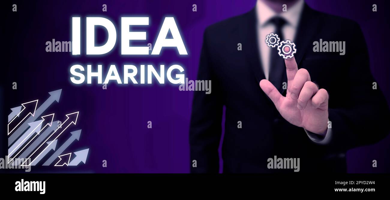 Conceptual display Idea Sharing. Business showcase Startup launch innovation product, creative thinking Stock Photo