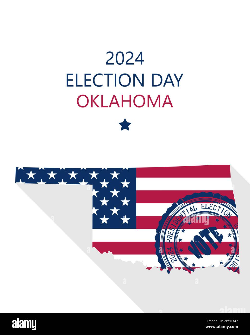 United states of america presidential election oklahoma vector template usa flag vote stamp and silhouette United states of america presidential election oklahoma vector template usa flag vote stamp and silhouette