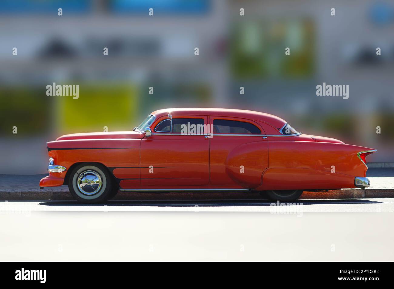 big orange american car, classic style 60s of the 20th century Stock Photo