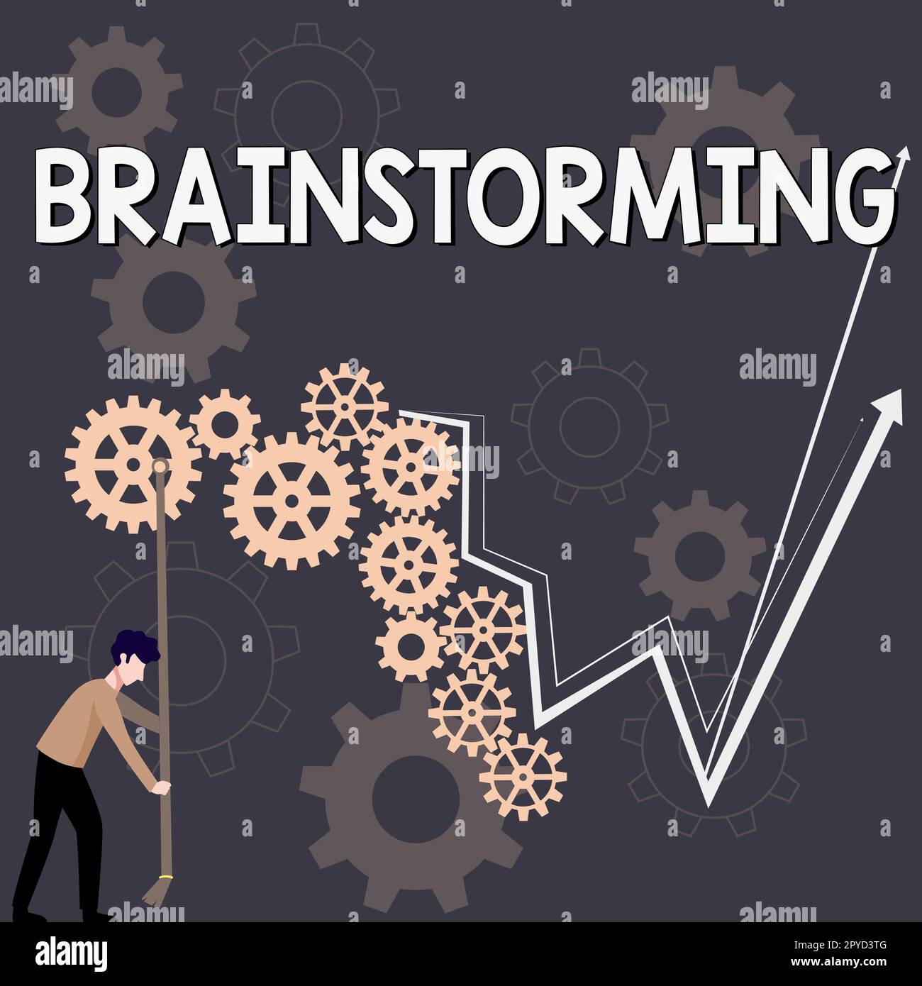 Sign displaying Brainstorming. Conceptual photo Hold a group discussion ...