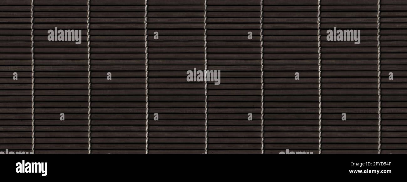 Black Asian bamboo mat texture. Banner background Stock Photo