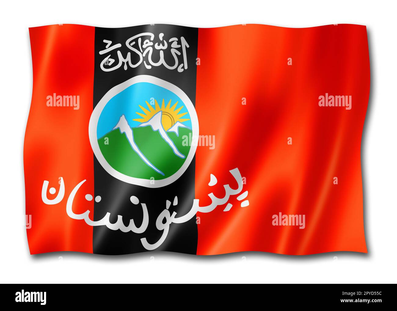 Pashtuns ethnic flag, Afghanistan and Pakistan. 3D illustration Stock Photo