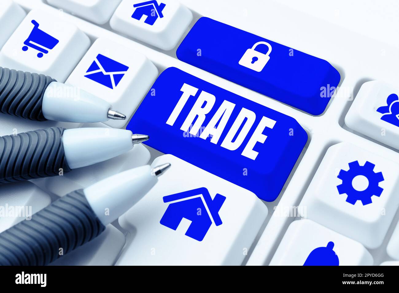 Conceptual caption Trade. Business showcase action of buying and ...