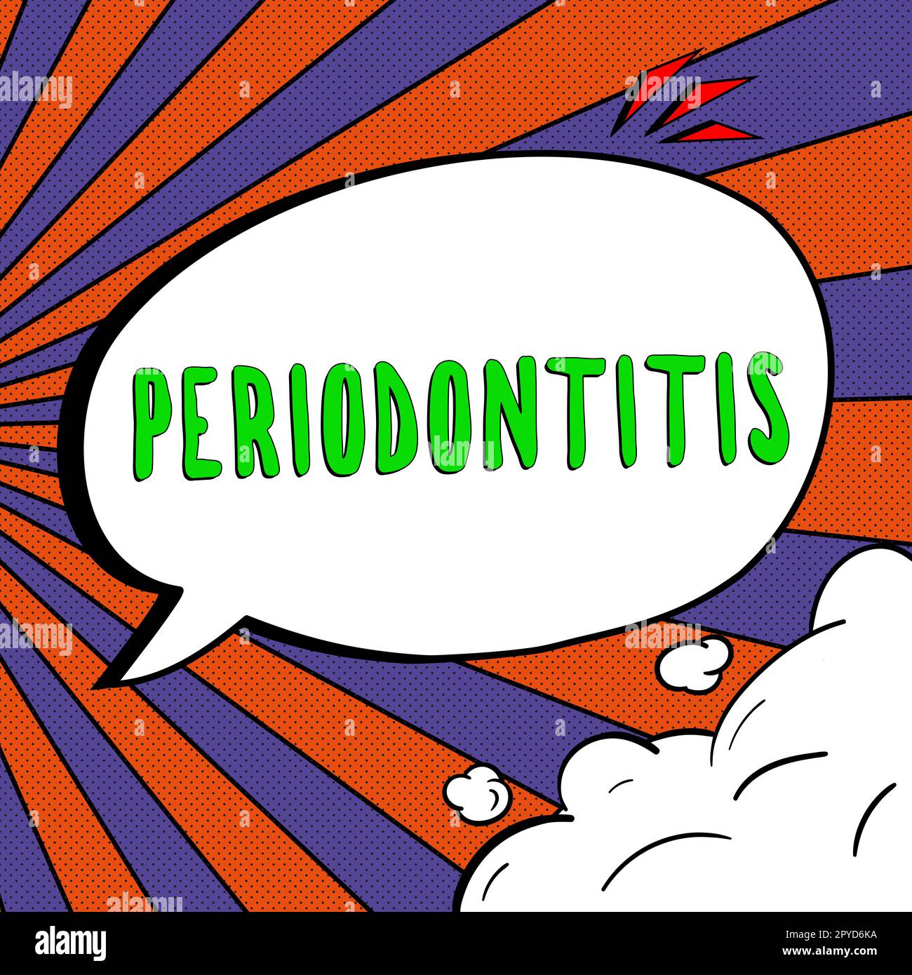 Sign displaying Periodontitis. Word Written on Swelling of the tissue around the teeth Shrinkage of the gums Stock Photo