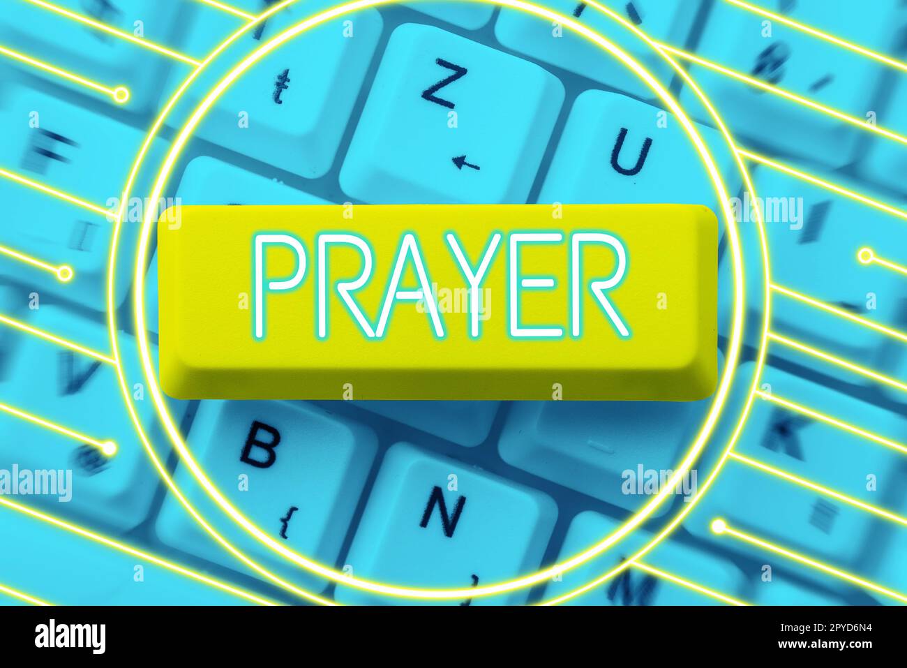 Sign displaying Prayer. Concept meaning solemn request for help or expression of thanks addressed to God Stock Photo