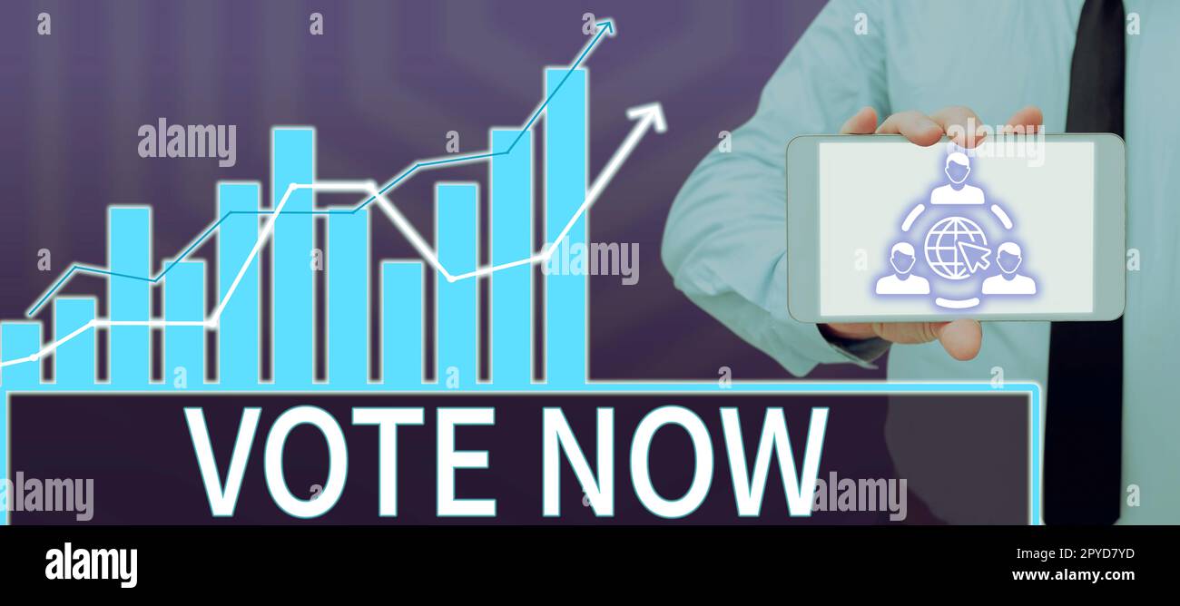 Sign displaying Vote Now Conceptual photo formal indication of choice Sign displaying Vote Now Conceptual photo formal indication of choice
