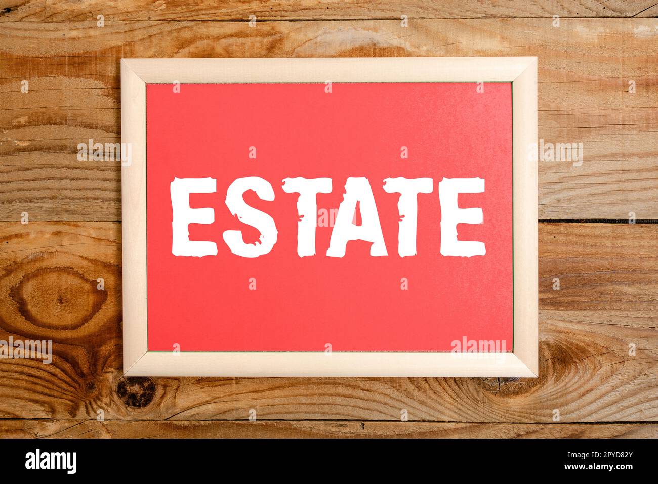 Text showing inspiration Estate. Concept meaning extensive area land in country usually with house owned by one person Stock Photo