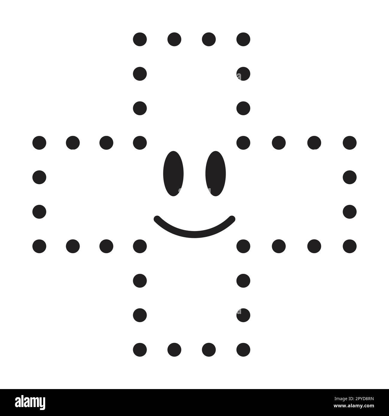 Dotted cross shape for tracing lines for preschool and kindergarten