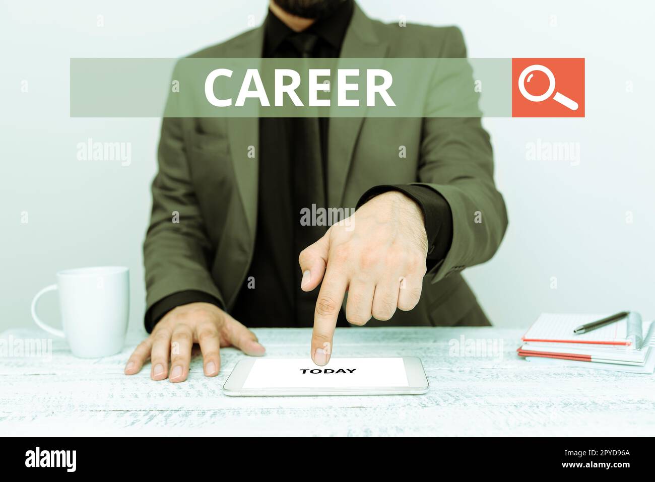 Text caption presenting Career. Business approach undertaken for period persons life with opportunities for progress. Stock Photo