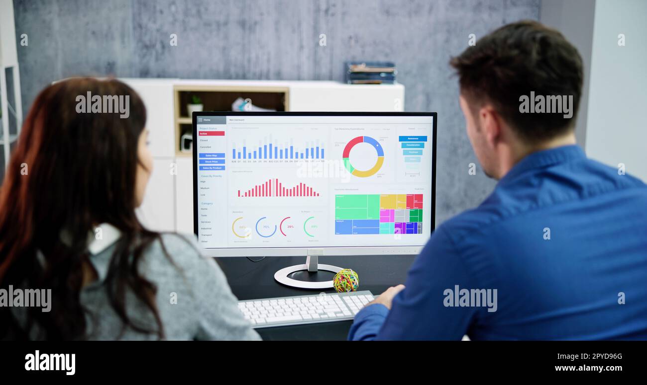 Financial Business Analytics Data Dashboard Stock Photo
