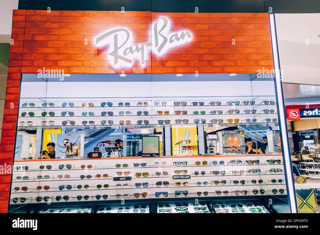 20 January 2023, Dubai, UAE Ray ban sunglasses in store. Fashion and