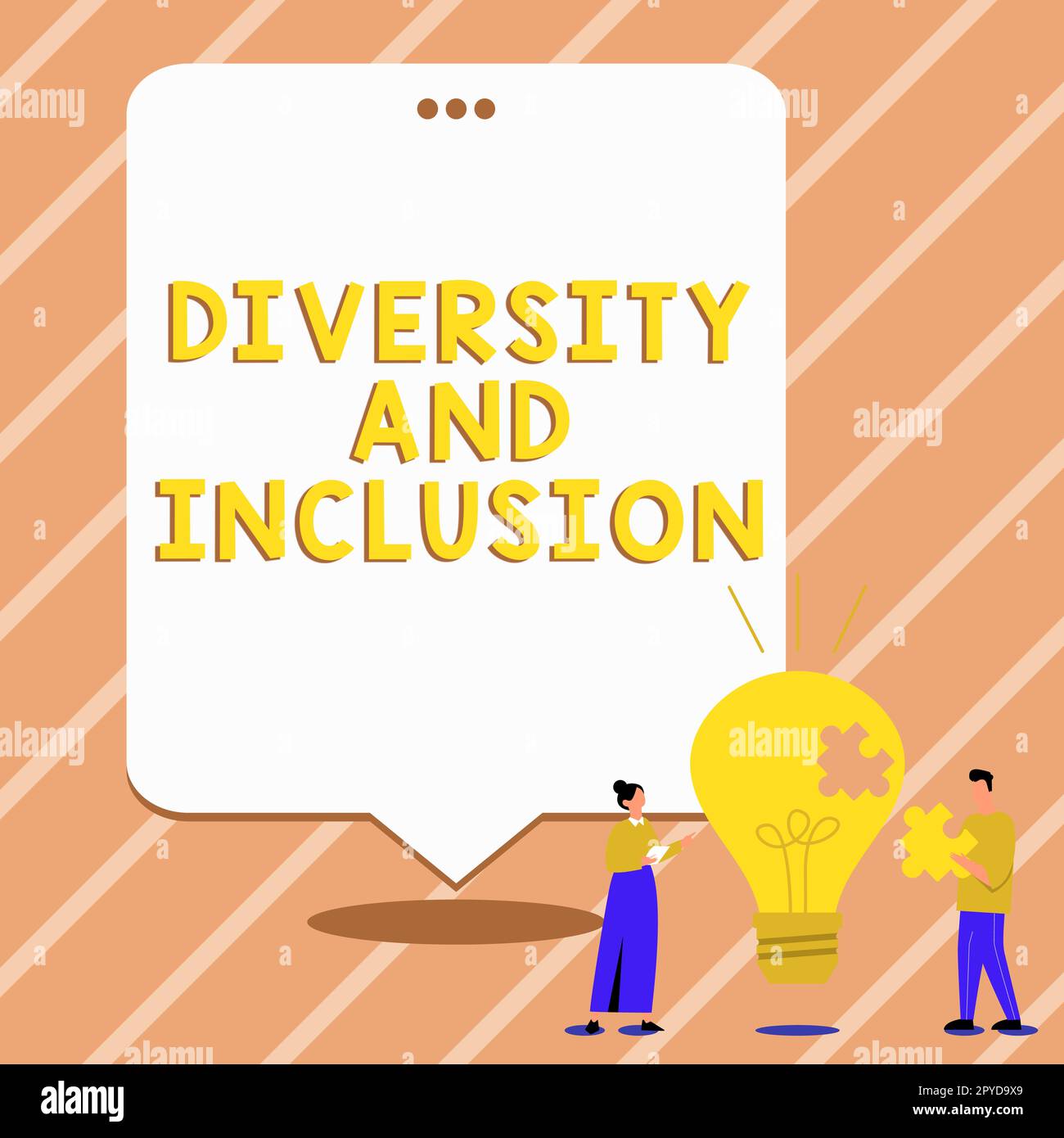 Conceptual caption Diversity And Inclusion. Concept meaning range human difference includes race ethnicity gender Stock Photo