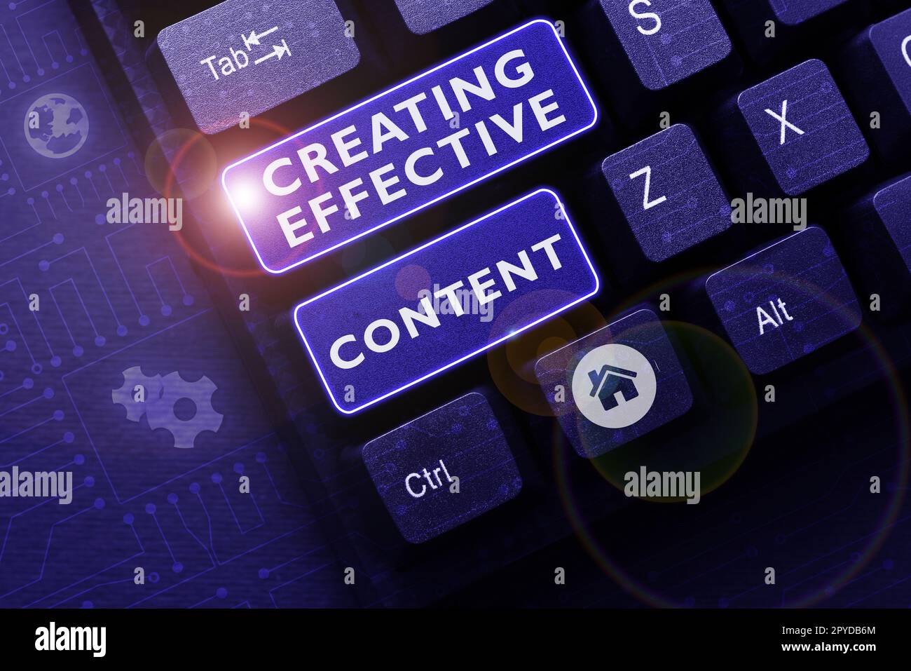Text sign showing Creating Effective Content. Word Written on Valuable ...