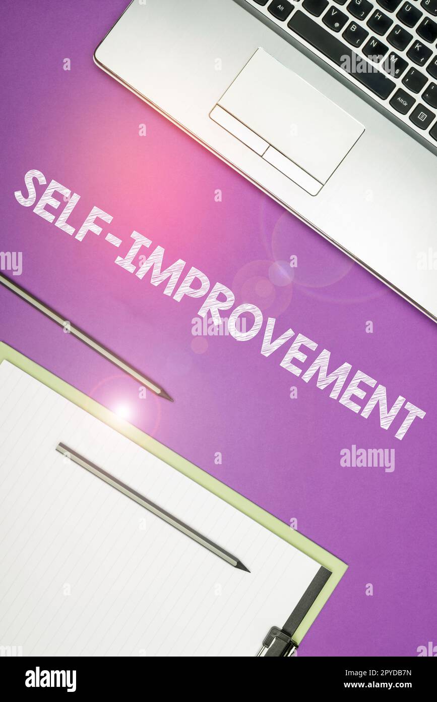 Conceptual display Self Improvement. Business idea process of making yourself a better or more knowledgable Stock Photo