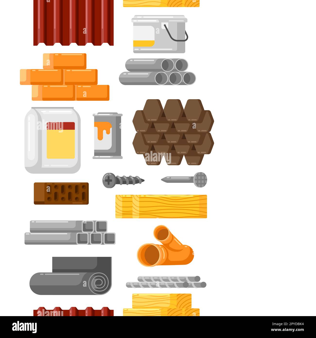 Building materials pattern. Industrial products for construction 