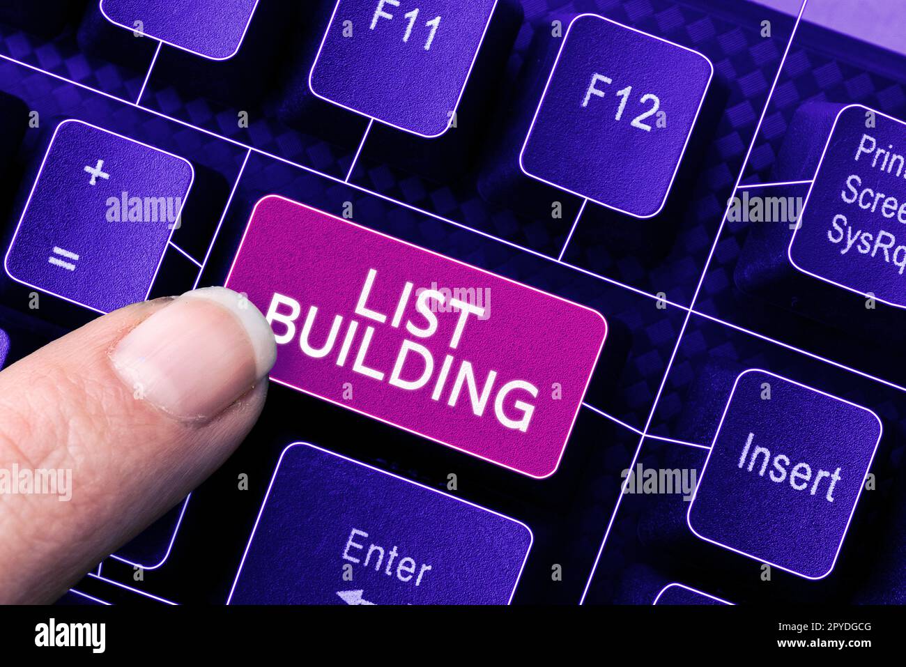 Sign displaying List Building. Concept meaning database of people you can contact with your marketing message Stock Photo