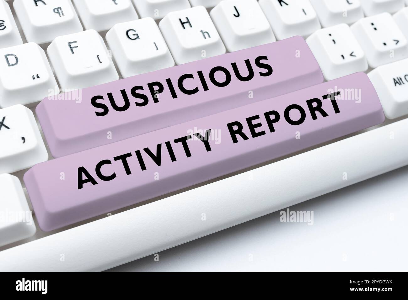 Sign displaying Suspicious Activity Report. Business showcase account or statement describing the danger and risk of any actions Stock Photo